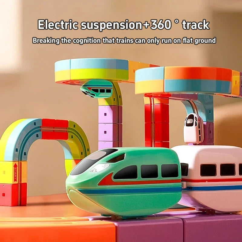 DIY Latest Educational Toys Assembly Magic Track Train Set Children's Toys Non-remote Control Rail Car Gift Box Christmas Gifts