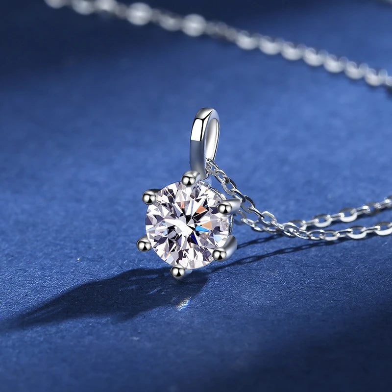 Fashion Luxury Trendy Classic 1ct GRA Moissanite Irregular Sqaure Necklace For Charm Women 925 Silver Party Jewelry Gift