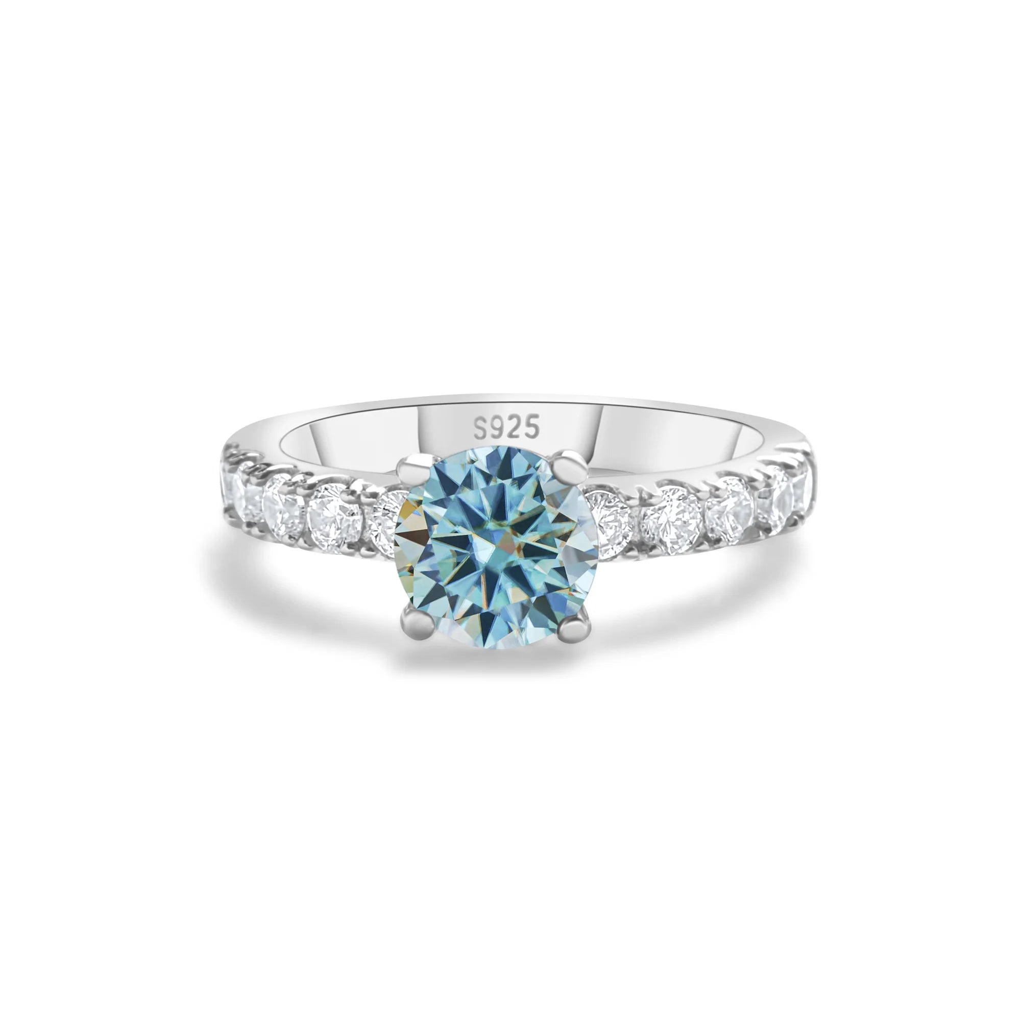1.0 Carat Simple Design Moissanite Ring with 4 Claw S925 Sterling Silver Women's Engagement Band Fashion Fine Jewelry Gift
