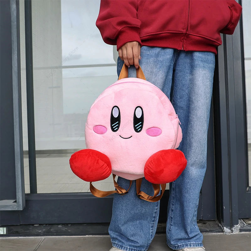 Star Kirby Cartoon Fashion Character Backpack Children Casual Plush Backpack Cute Kindergarten Boy and Girl Schoolbag Gift