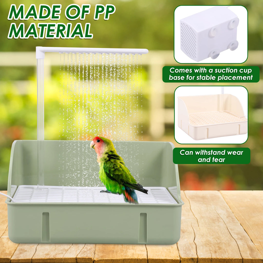 Automatic Pet Birds Parrots Bath Circulating Water Bathtub USB Electric Parakeet Bathtub Shower Fountain birds supplies