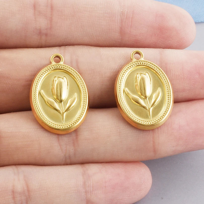 5pcs Stainless Steel Bee Spider Cicada Butterfly Dragonfly Flower Tree Grass Pendants Insects Charms Jewelry Making Accessories