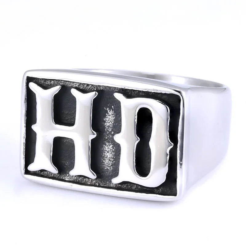 7/8/9/10/11/12/13 Stainless Steel Gold Silver Color Letter HD Waterproof Men Ring Punk Finger Jewelry Drop Shipping Wholesale
