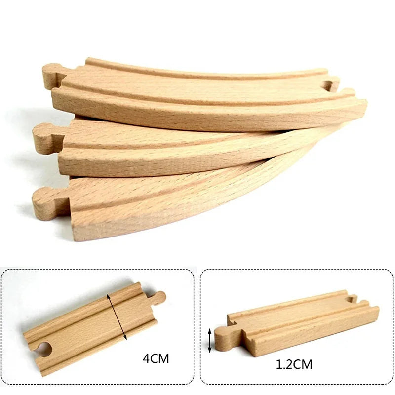 Wooden Train Track Racing Railway Toys All Kinds Wooden Track Accessories Fit for Biro Wood Tracks Toys for Children Gift