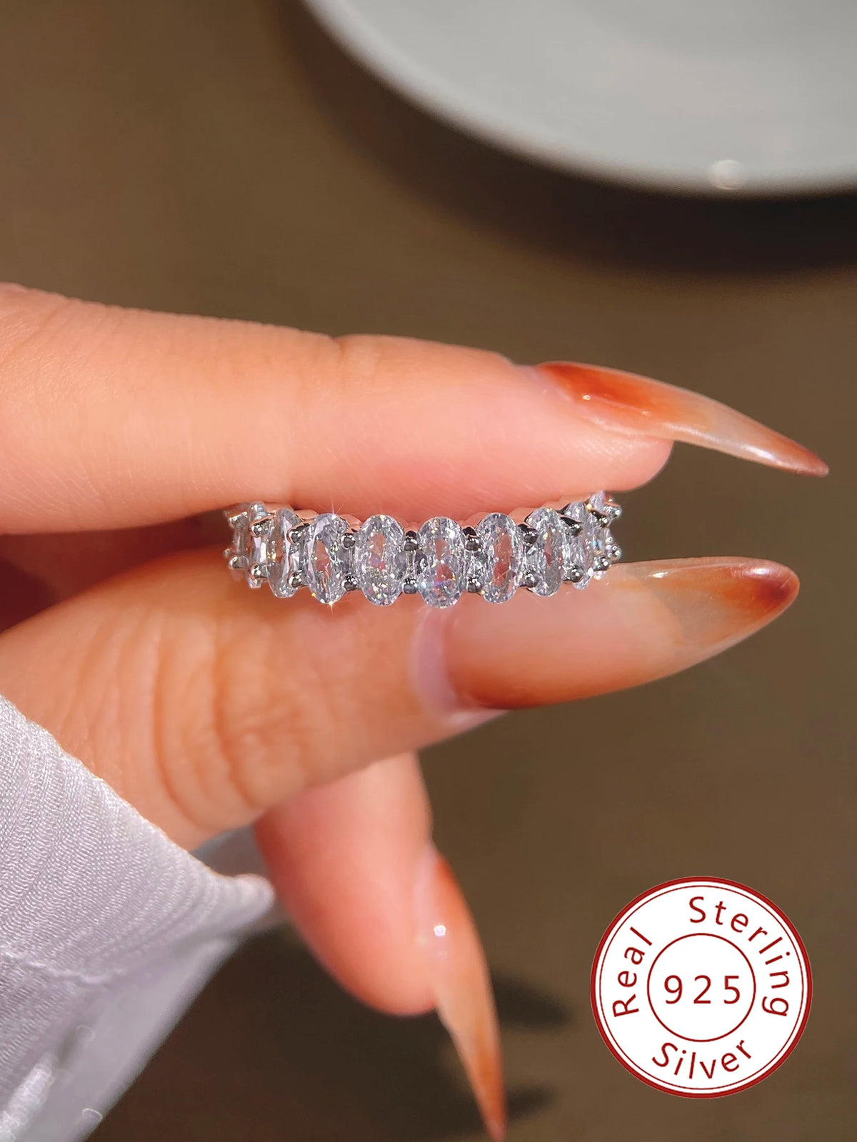 925 Sterling Silver Fashion Original Zircon Oval Ring for Women Gift Engagement Wedding Luxury High Quality Fine Jewelry