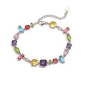 HECHENG, Colourful Zirconia Patchwork Irregular Graphic Design Bohemian Brass Bracelet Necklace Ladies Jewellery Gift 1 PCS