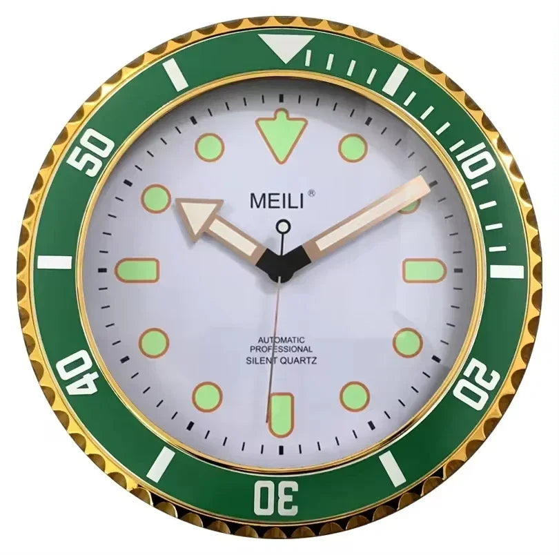 Wall Clock 28/30cm Gold and Silver Border Creative Wall Clock Modern Design Luxury Home Decoration Silent Quartz Clock
