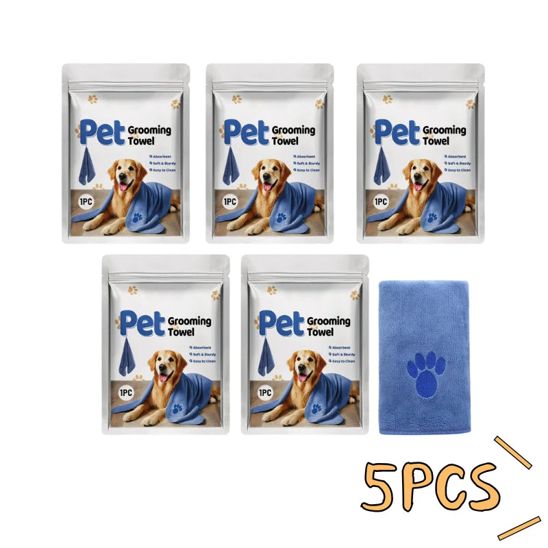 Embroidered Super Soft Towel For Cat Dogs ﻿ Quick-Drying Microfiber Pet Towel Absorbent Bath Towel Pet Grooming Supplies