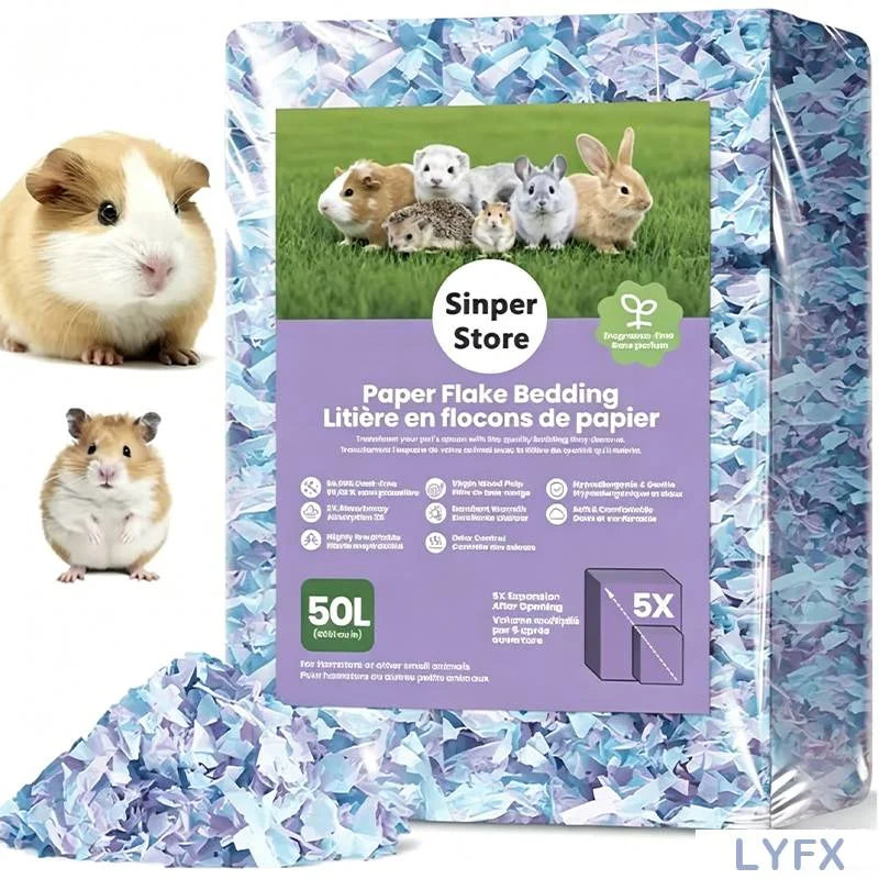 850g Paper Cotton Hamster Bedding Dust-Free Paper Fluff Large Pack Odor Control Super Absorbent Warm Pad for Syrian Hamster