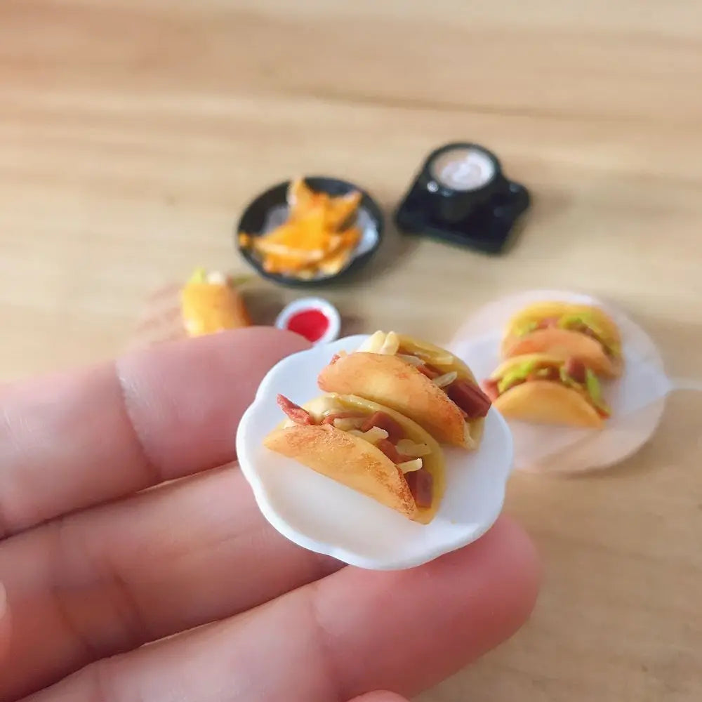 1/12 Scale Dollhouse Miniature Tacos Baking Burrito for Blyth OB11 BJD Doll House Kitchen Play Toys Accessories
