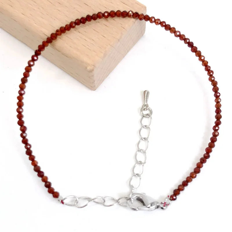 Mini 2-3mm Stone Beaded Faceted Natural Agat Quartzs Necklaces bracelet Female Fashion Party Choker for Women Girls Jewelry Gift