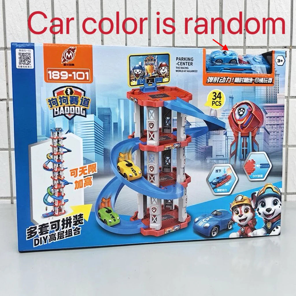 3D Children's Luxury Track Ejection Parking Lot Can Lift Multi-Layer Revolving Car Toys and Gifts！