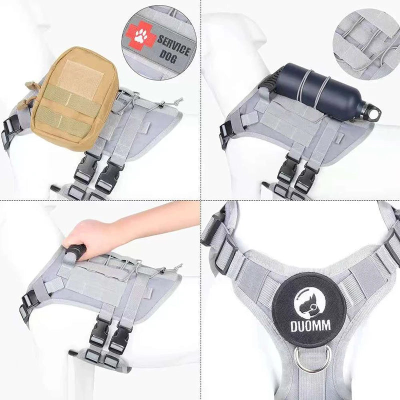 Big Dog Tactics Training Vest Harness Multi Functional Nylon Dog Adjustable Comfortable Control Dog Chest Harness Pet Supplies