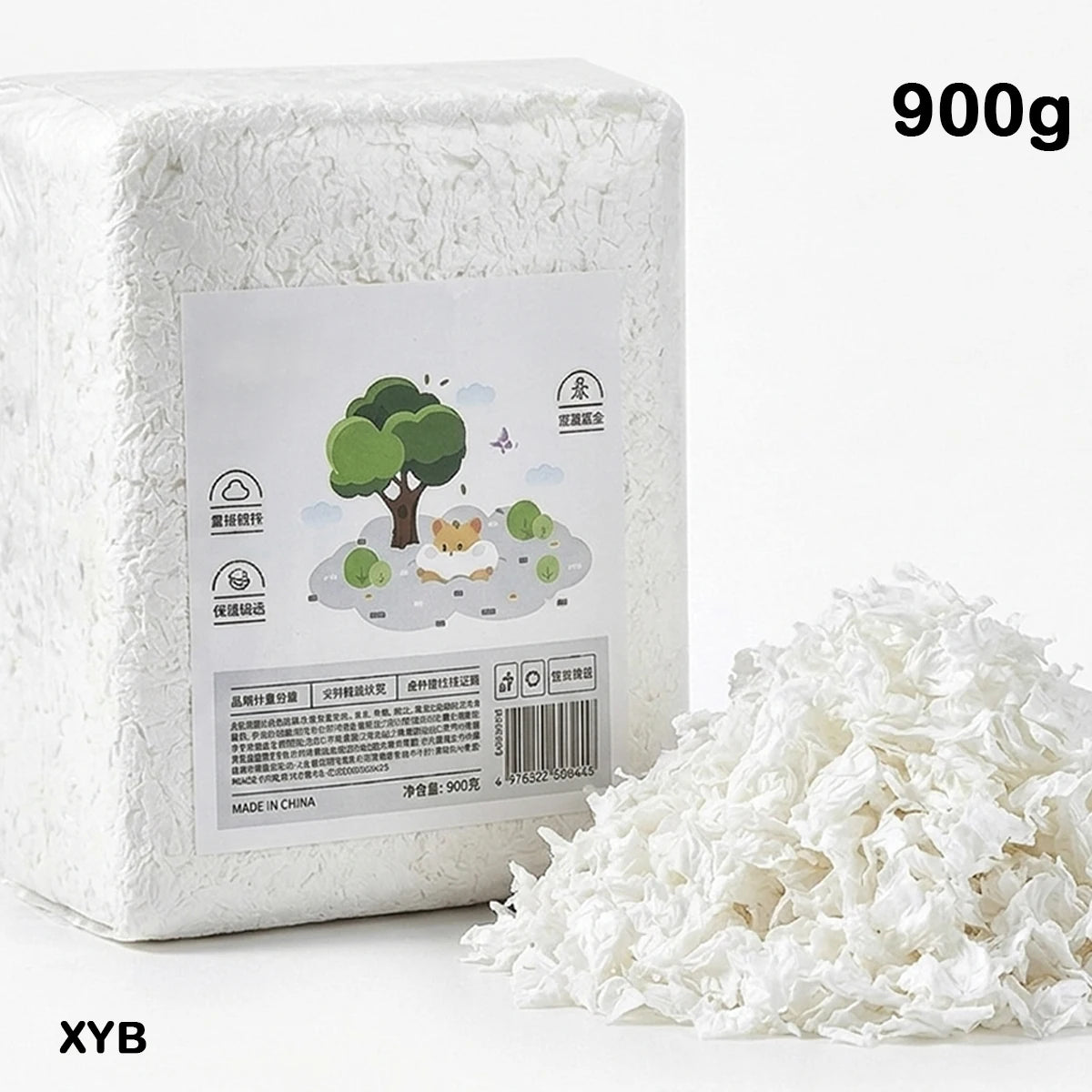 850g Paper Cotton Hamster Bedding Dust-Free Paper Fluff Large Pack Odor Control Super Absorbent Warm Pad for Syrian Hamster