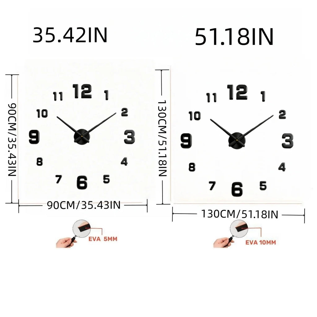 2026 Modern Design Large Wall Clock 3D DIY Quartz Clocks Fashion Watches Acrylic Mirror Stickers Living Room Home Decor Horloge
