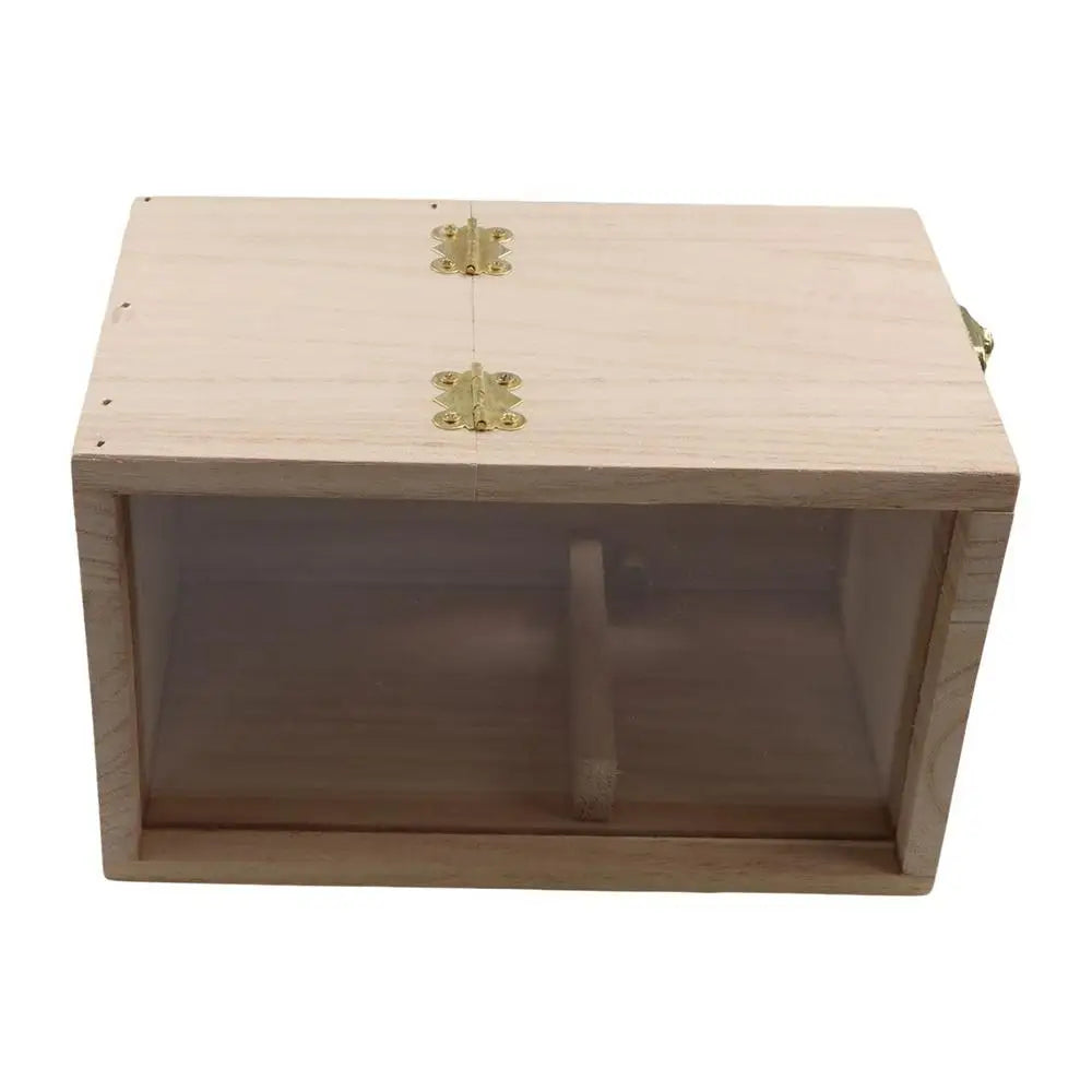 Transparent Window Wooden Parrot Breeding Box Acrylic/Wood Bite Resistant Wooden Parrot House Removable