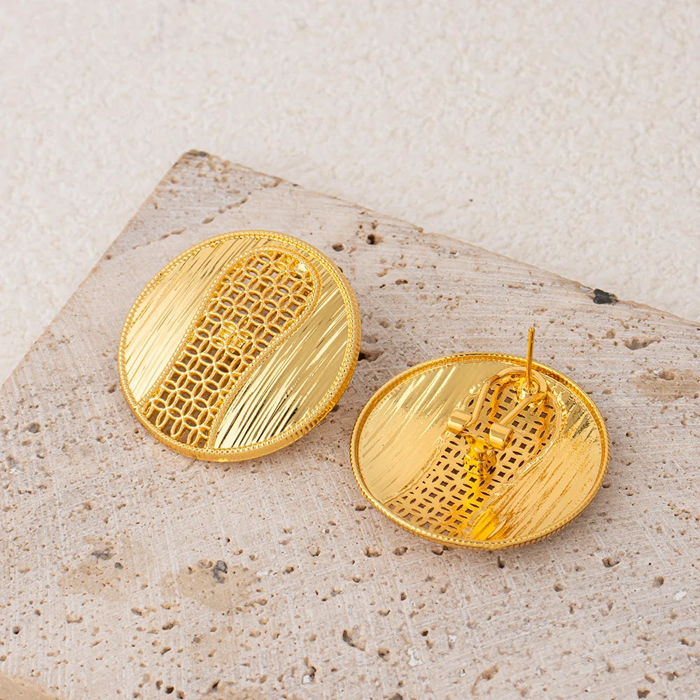 Necklace Earrings Ring Jewelry Set for Women  Gold Plated Clip Earrings and Finger Ring 2Pcs Set for Engagement Daily Wear Gifts