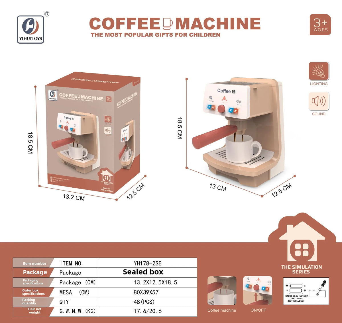 Children's Play House Simulation Coffee Machine Toy Simulation Kitchen 2024 Role Play Girl Year Old