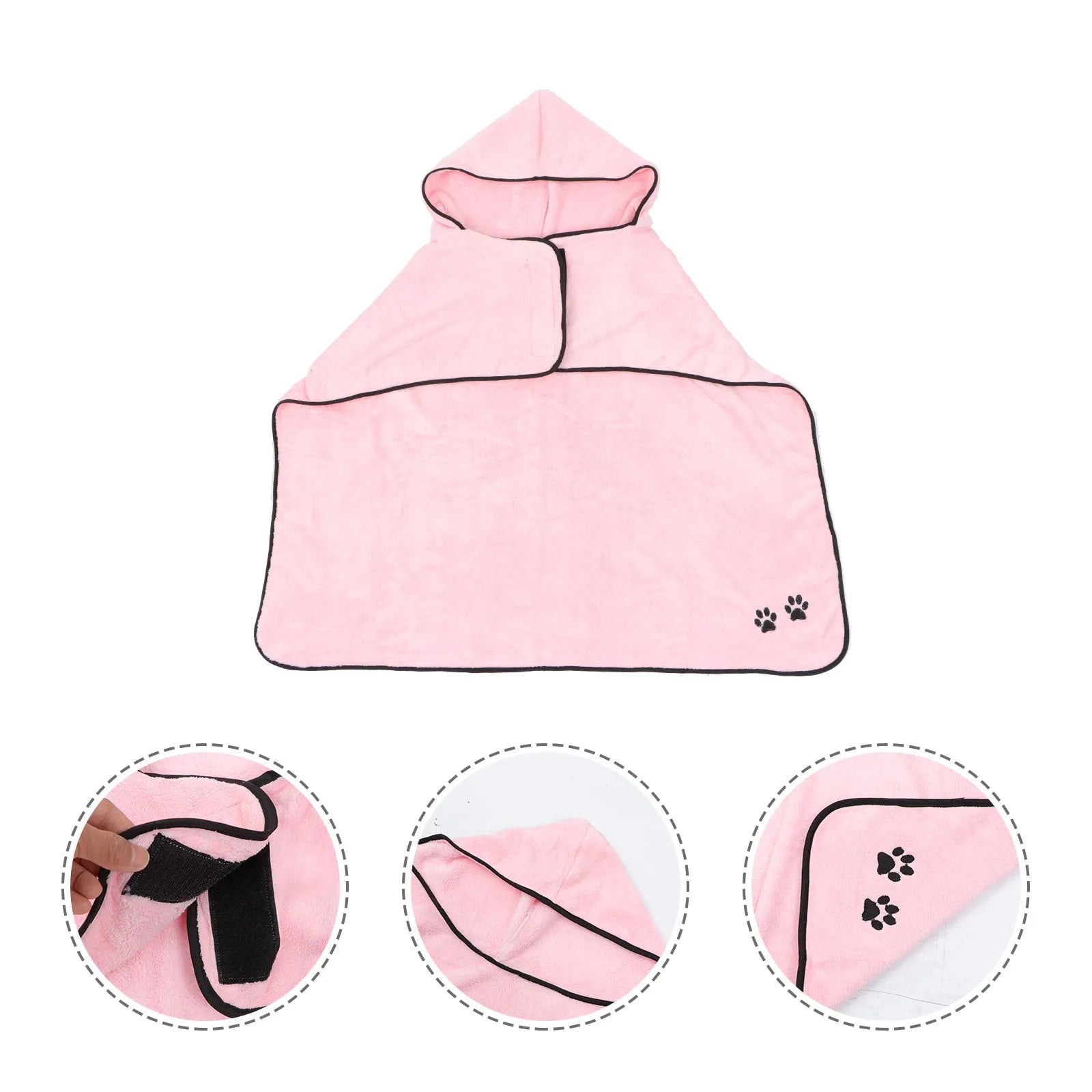 Pet Bathrobe Thick Coral Fleece Absorbent Warm Shower Towel Puppy Bathrobe Convenient Drying Pet Bath Accessories for Winter
