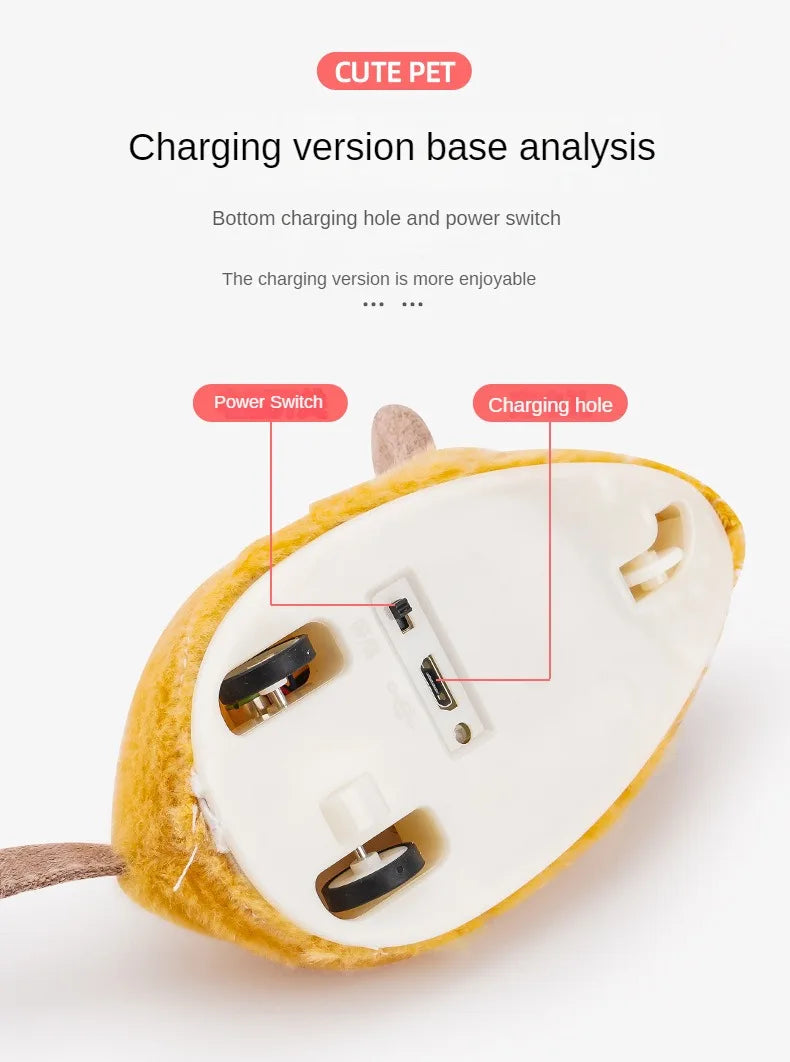 Simulated Little Mouse and Cat Self Entertainment Cat Teasing Tool and Dog Home Sports Toy Touch Sensing Intelligent Electric