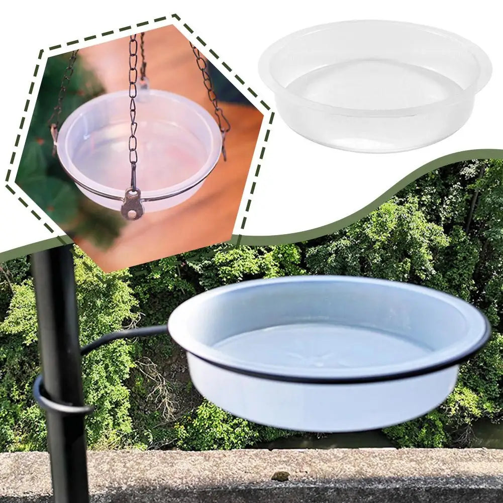 Outdoor Garden Hummingbird Water Dish Tray Replacement Plastic Birdbath Bowl Wild Bird Feeding Station Drinker Water Feeding