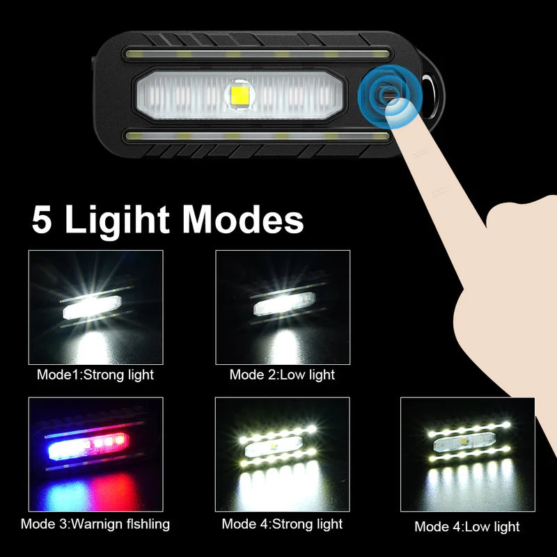 LED Red and Blue Shoulder Light with Clip USB Rechargeable Flashlights Warning Safety Torch Bike Warn LANTERN