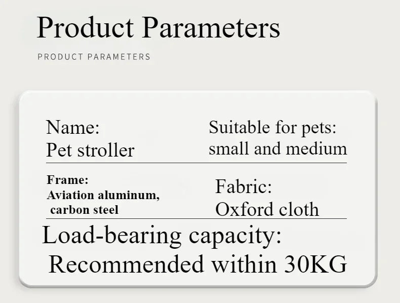 2 in1 Pet Stroller for Medium/Large Dog/Cat One Click Folding Portable Dog Bassinet Detachable Pet Trolly Cart with Canopy Brake