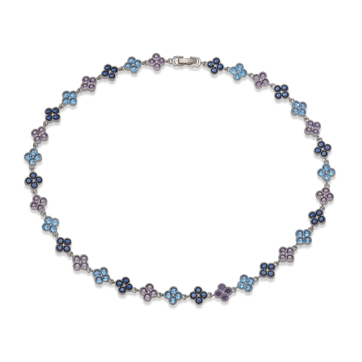 Multi-Color Women's Zircon Flower Delicate Bracelet/Necklace Rainbow Jewelry Gift Optional Mix-and-Match 1 Pcs