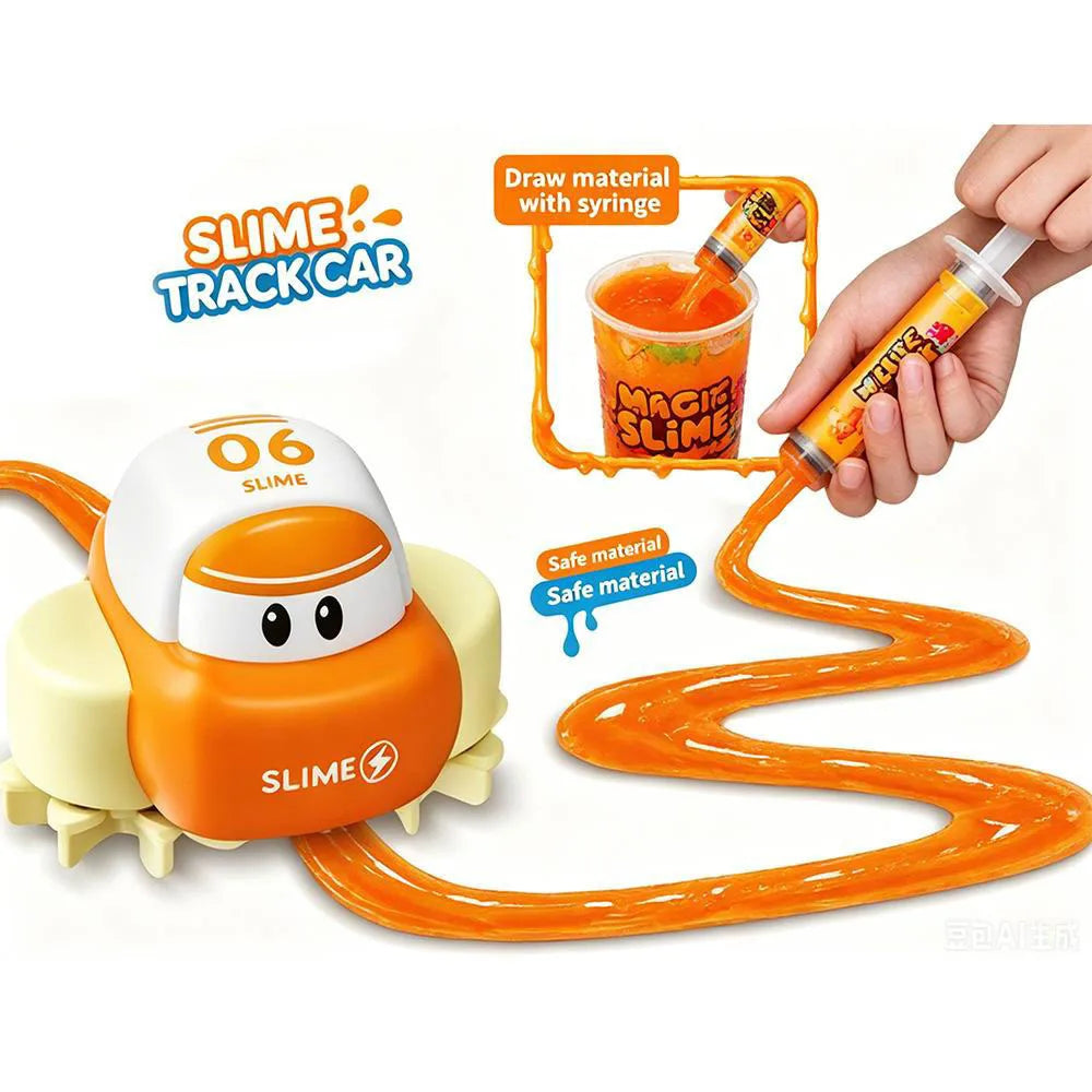 DIY Slime Track Car Set, Draw Your Own Track with Non-Toxic Paste, Electric Toy, Creative Stress Relief Gift