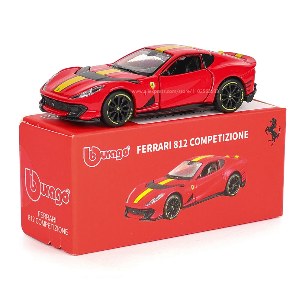 Bburago1:64 Ferrari E812 COMPETIZIONE Model Small Collection Car Alloy Model Toy Gift Scene Decoration Classic and Exquisite
