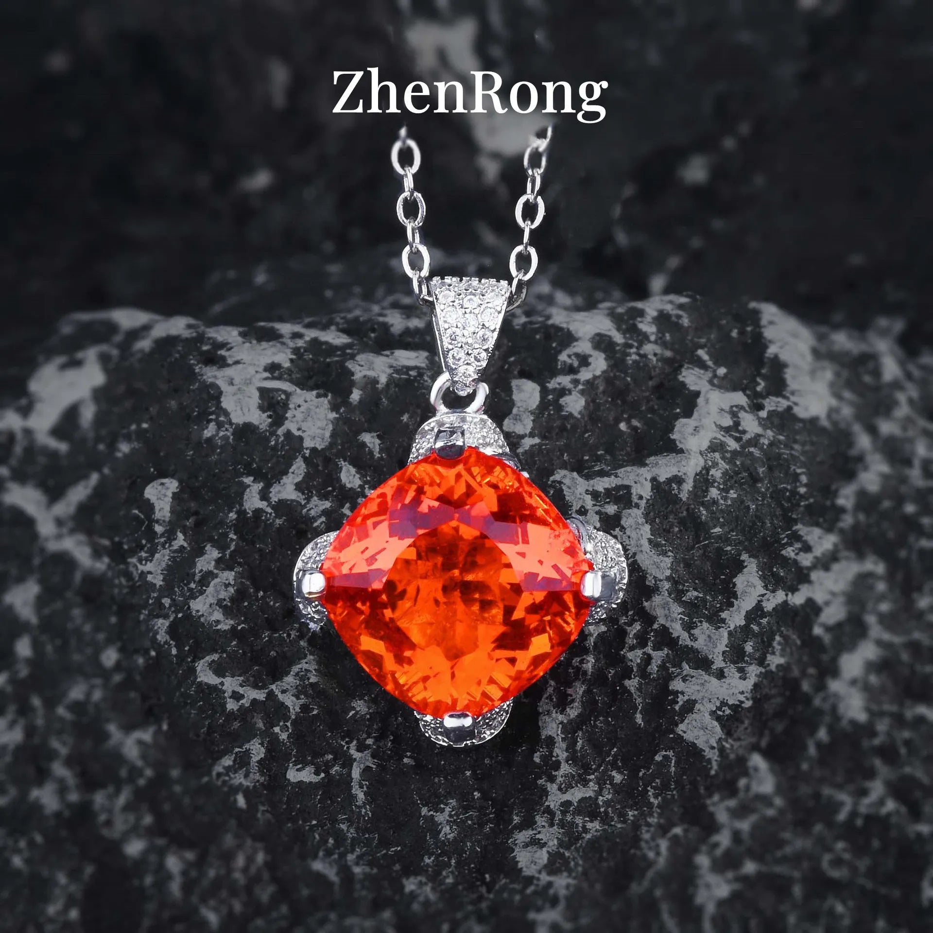 New Women Luxury Simple Bridal Wedding Jewelry Sets 15 Carat Artificial Blue Green Moissanite Pendant Necklaces Earrings Rings