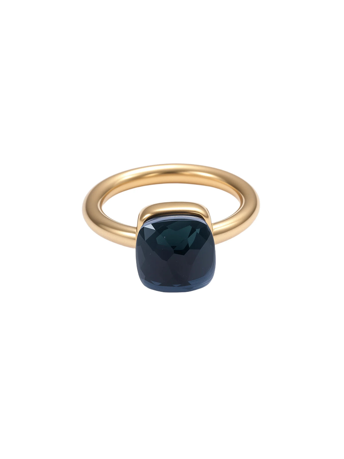 Colorful Crystal Nude Ring for Women 18K Gold Plated Stainless Steel Candy Color Square Stone Statement Rings Jewelry Gift