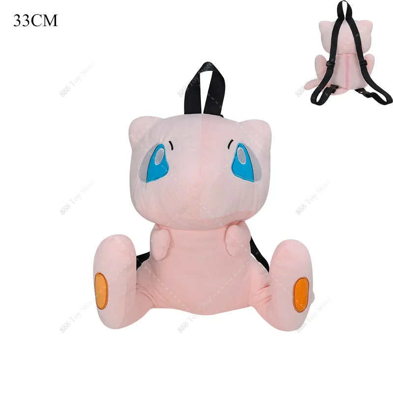 New Arrival Pokemon Plush Backpack Anime Gengar Charizard Piplup Eevee Mimikyu Soft Stuffed Schoolbag Shoulder Bag Toy for Kids