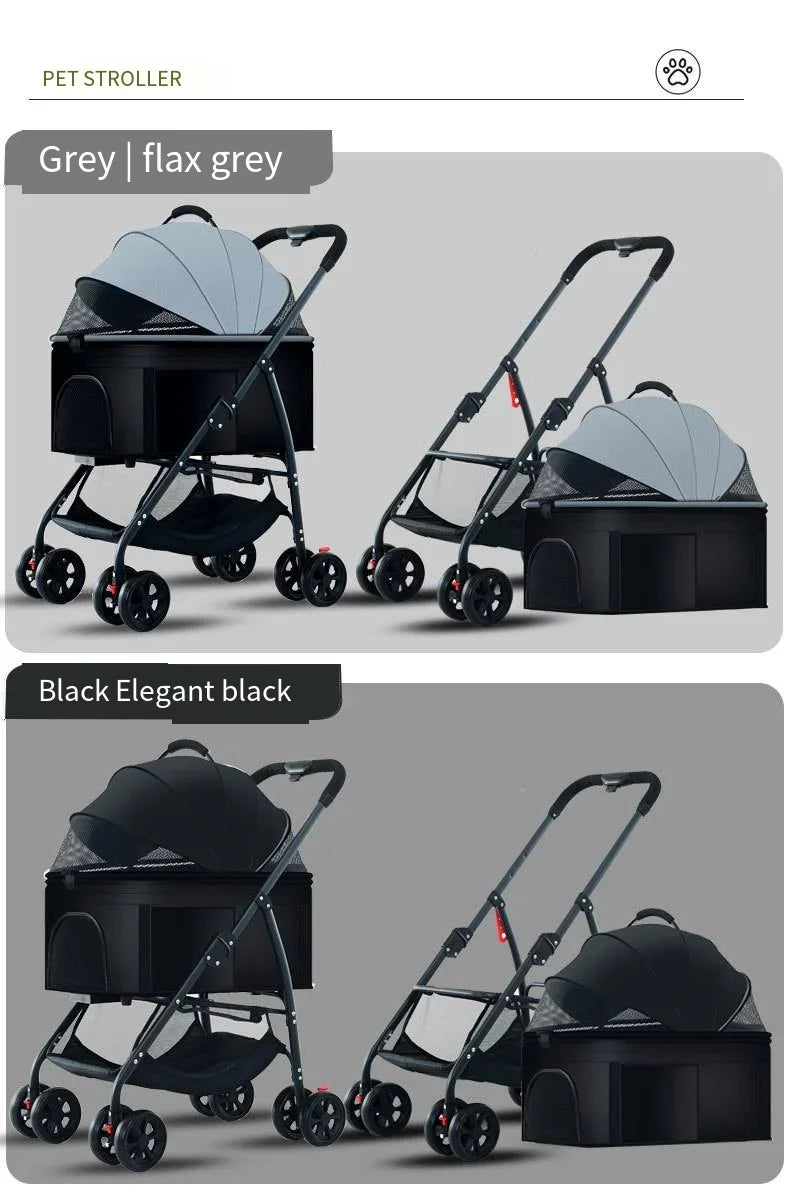 Pet Car Strollers 3in1 Lightweight Foldable Specifically Designed for Walking Dogs Infants Medium-sized Small Dogs Cats Outdoor