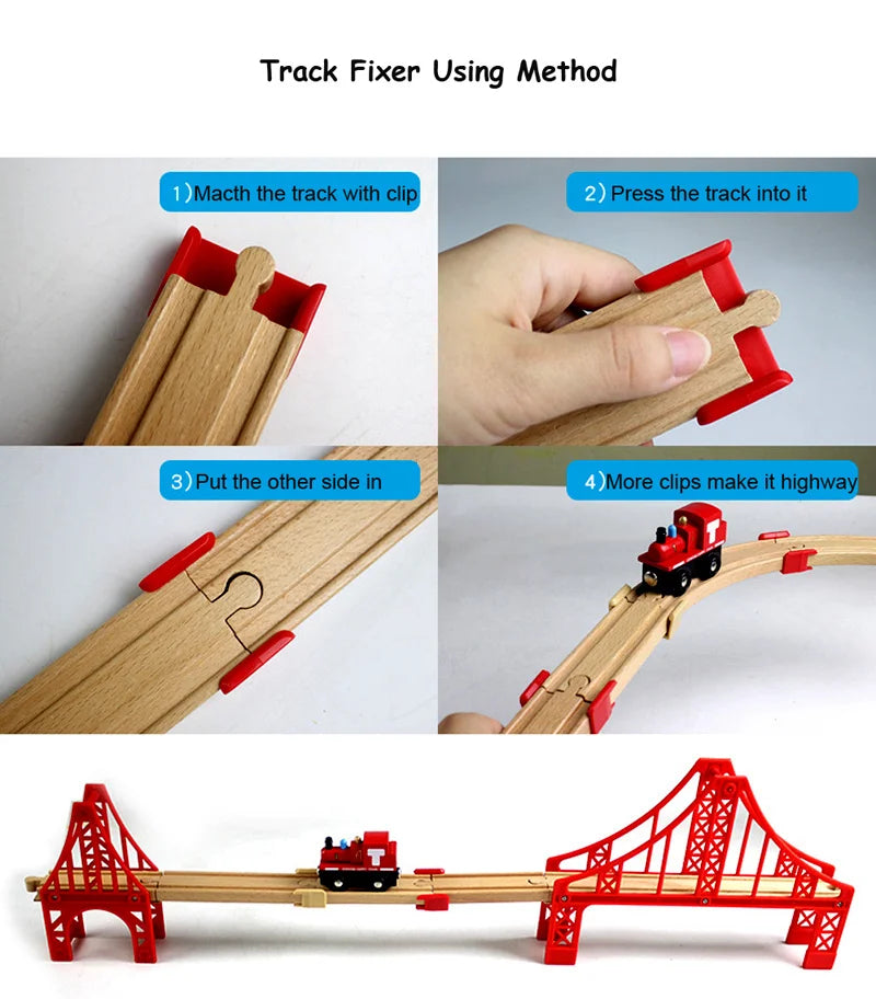 Wooden Train Track Racing Railway Toys All Kinds Wooden Track Accessories Fit for Biro Wood Tracks Toys for Children Gift