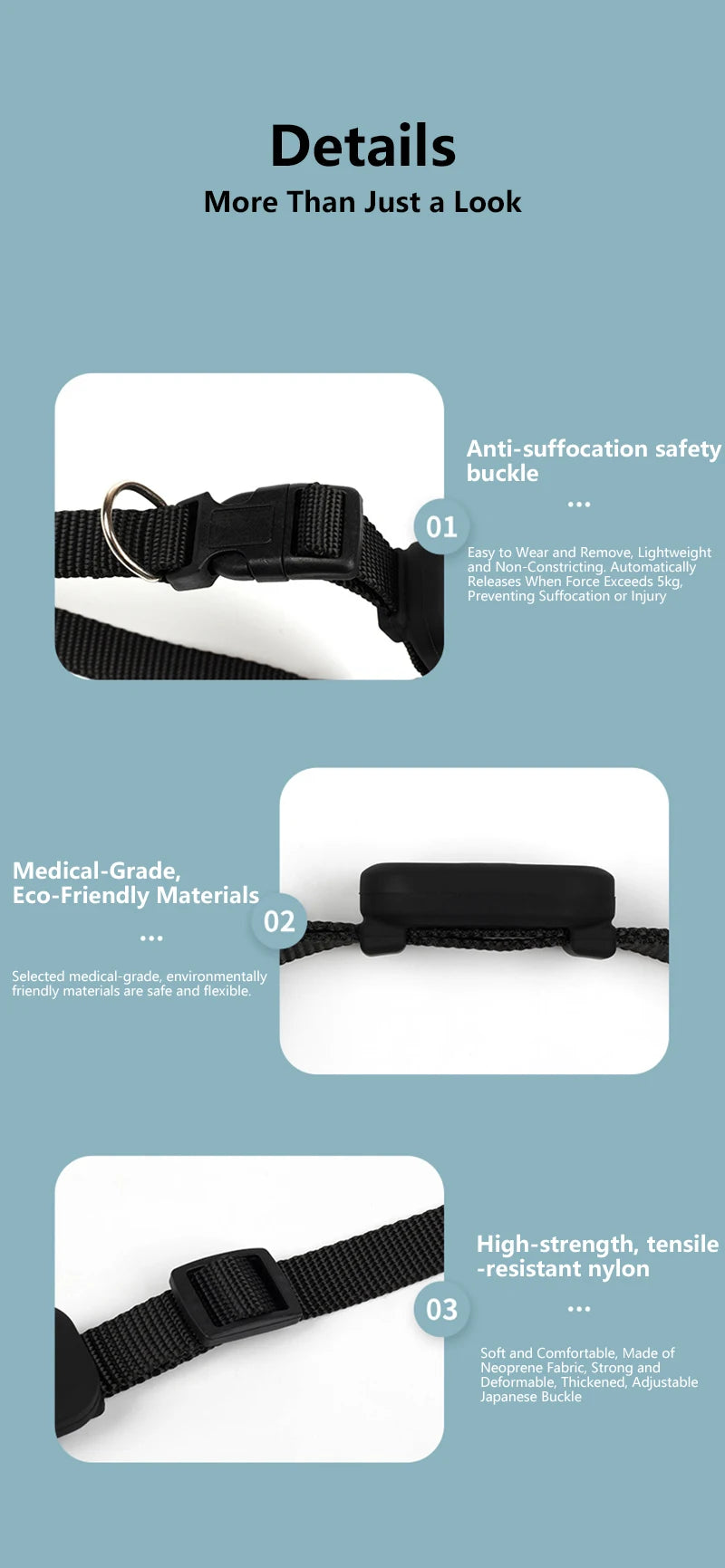 Waterproof Pet GPS Tracker - Dog & Cat Locator, with Adjustable Collar Anti Lost Dogs Real-time Tracking Device for iOS