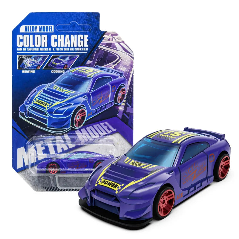 Magic Color Changing Racing Car Model 1:64 Temperature Sensitive Inertia Pull Back Cars Toys Crash-Resistant Durable Boys Gift