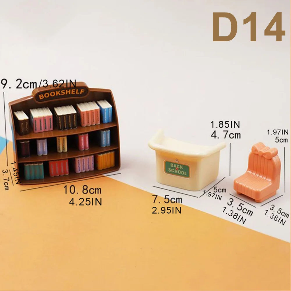 Doll House 1:12 Miniature Furniture Kitchen Toy Dining Table Dollhouse Accessories Montessori Bedroom Bathroom For Girl Gift
