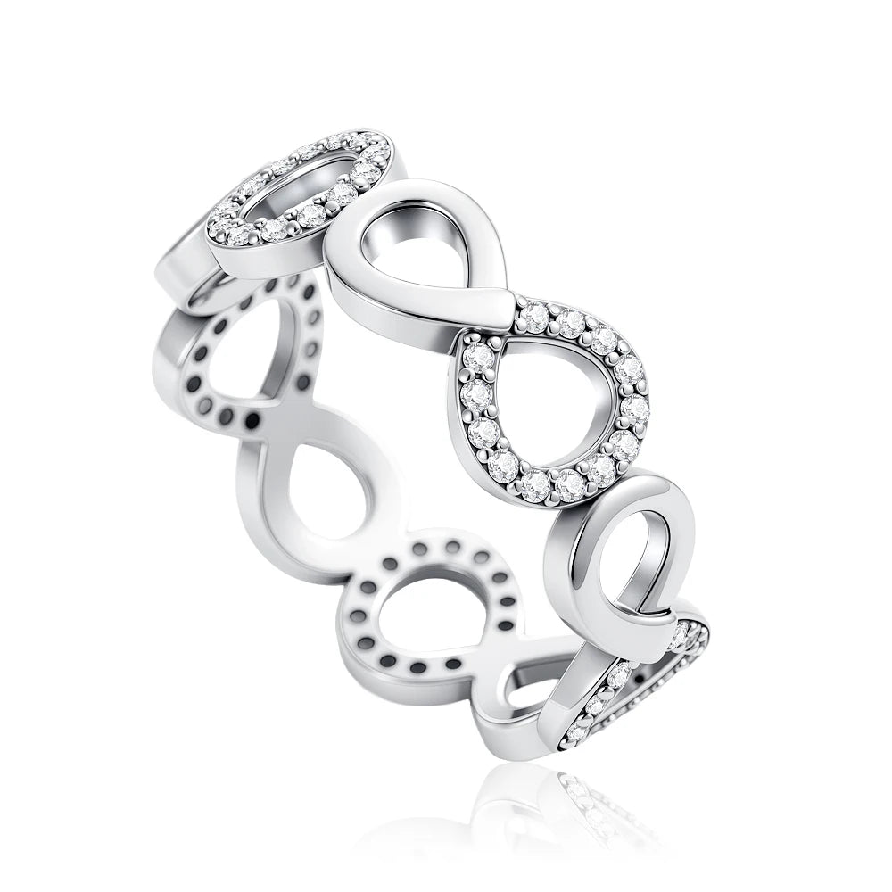 Christmas 925 Sterling Silver Crown Heart Flower Wing Zircon Sparkling Rings For Women Fine Jewelry wedding Anniversary Gifts