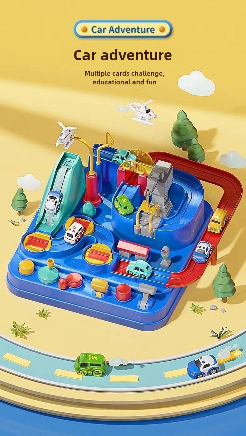 Racing Rail Car Model Educational Toys Children Track Adventure Game Brain Mechanical Interactive Train Animals Space Rocket Toy