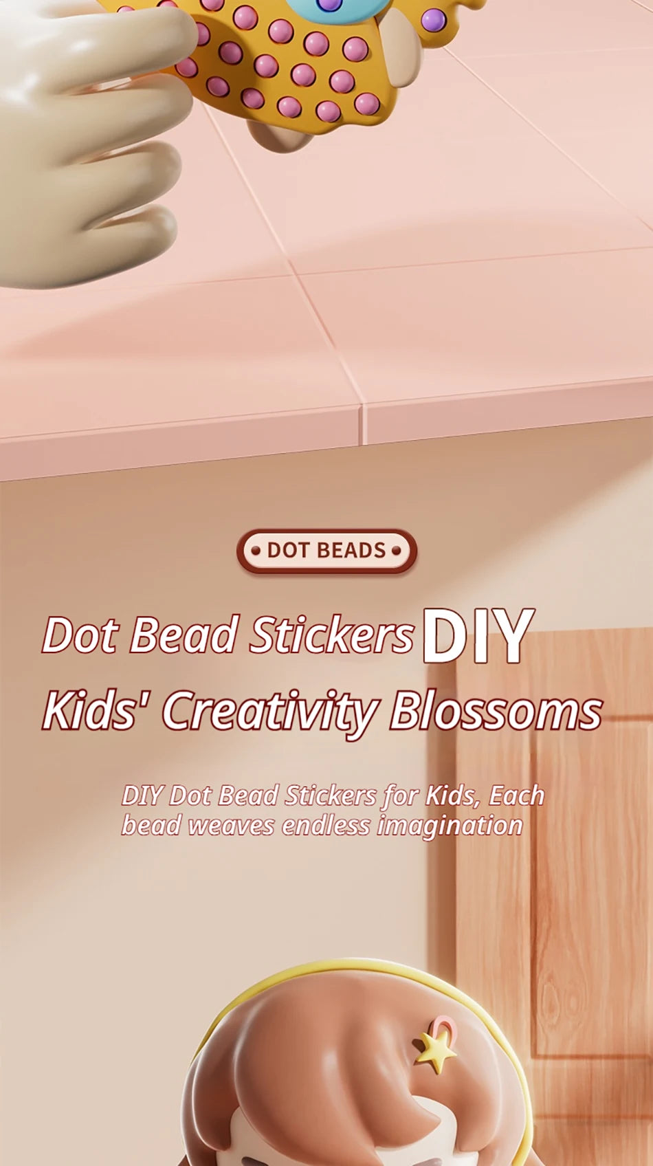 New Beads Pen Painting Handicraft Set for Kids Creative Handmade Sticker DIY Princess Rainbow Cake Keychain as a Gift for Kids