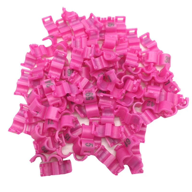 100Pcs Bird clip ring 2.7mm 3mm 4mm 4.5mm 5mm Plastic foot rings Colorful birds, Acacia birds pigeon All kinds of bird foot ring