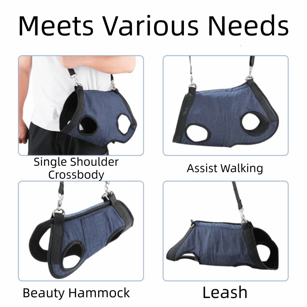 Adjustable Straps Dog Sling Harness Breathable with Pockets Carry Dog Shoulder Bag Soft Dog Lift Harness Walking The Dog