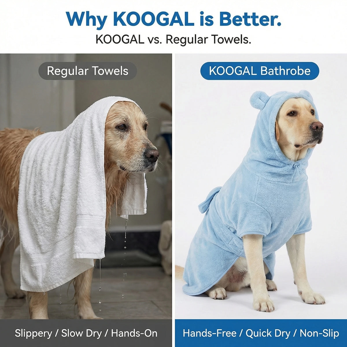 Quick Drying Soft Pet Bath Towel Robe Absorbent Soft Pet Bathrobe Dog Bath Towel for Small Big Medium Dogs and Cat