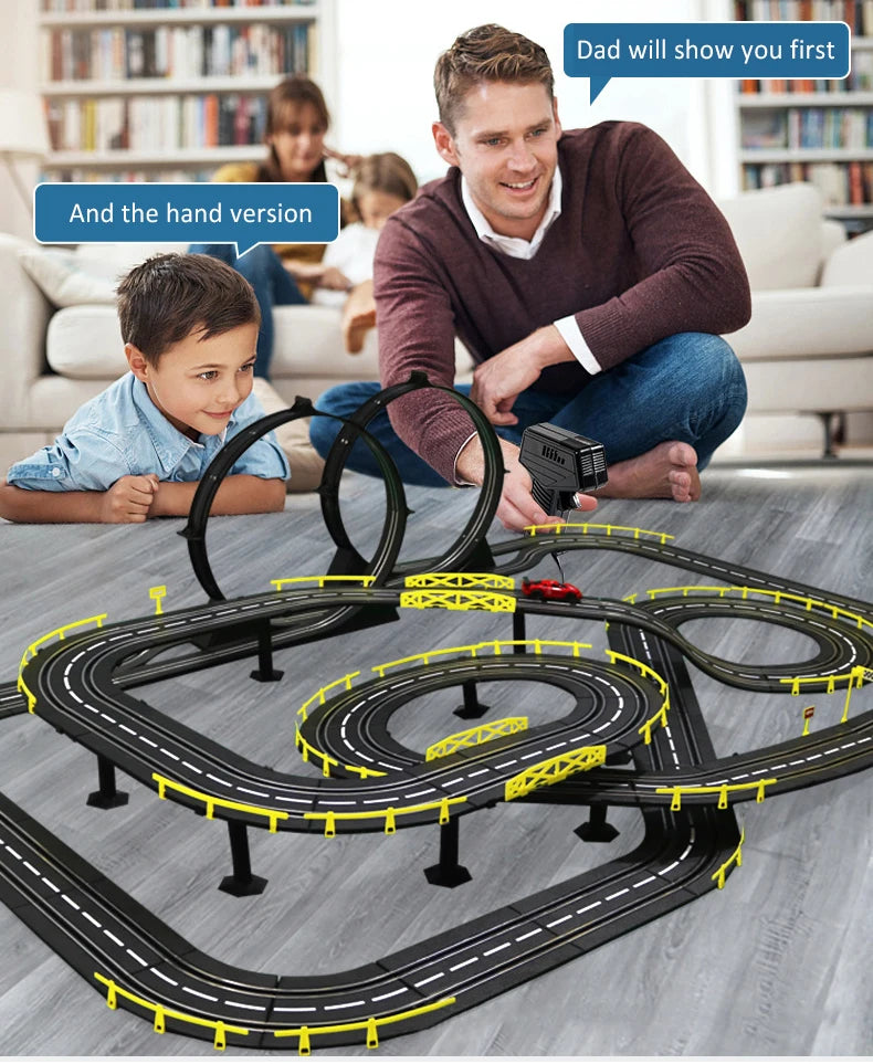 Electric Slot Track Set,1:43 Scale Dual Control Racing Car Toy, Large Double Player Racing Track Vehicle Gift for Boys Ages 8-10