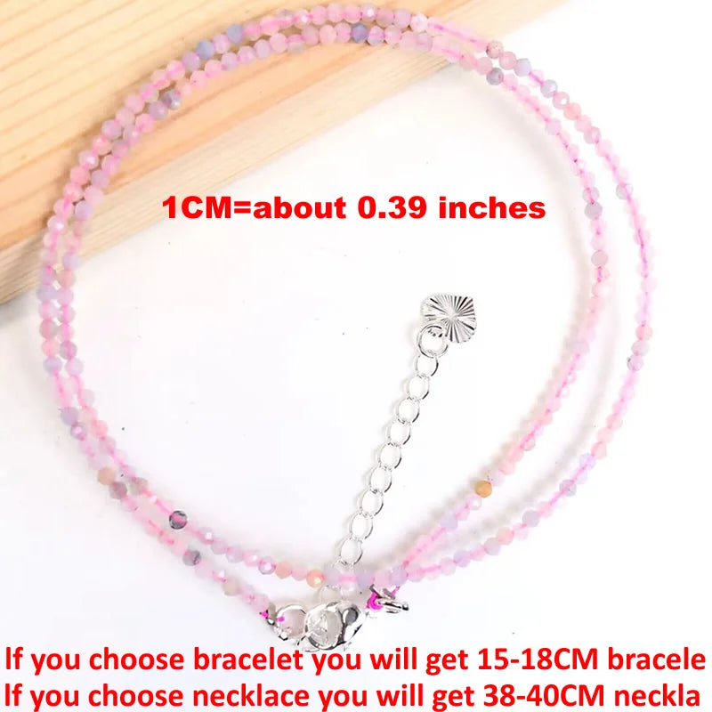 Natural Semi-precious Stone Necklaces for Women and Men Cut Angle 2mm Beads Crystal Necklace Bracelet Gem Zircon Agate Jewelry