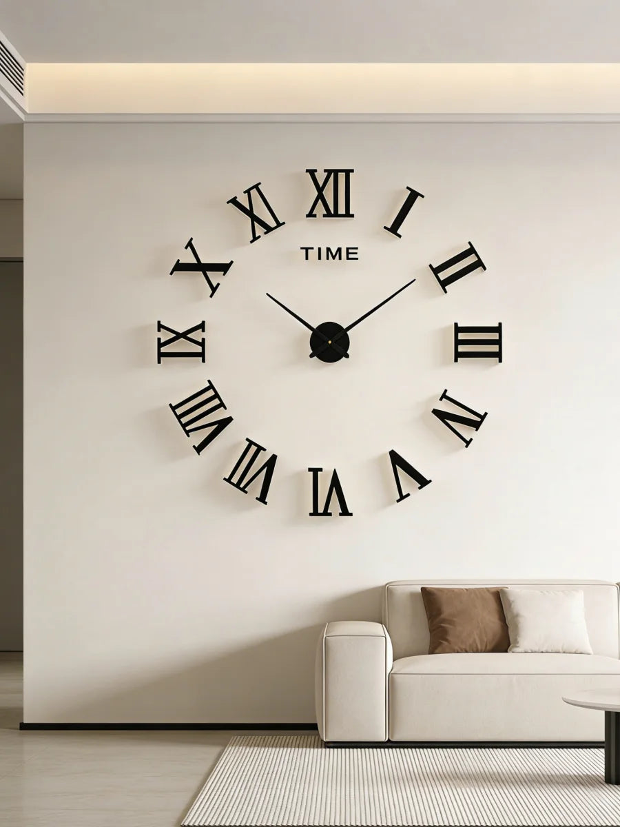 2D/3D Large Roman Numeral Acrylic Mirror Wall Clock Sticker Fashion DIY Quartz Clocks Watch Home Decoration Living Room Stickers