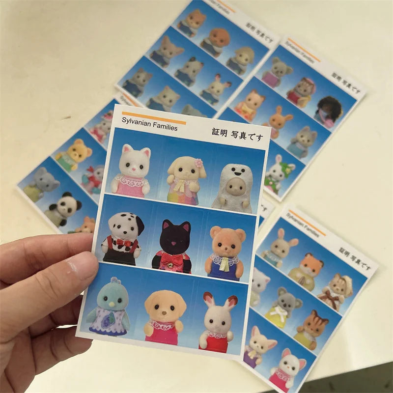 Sylvanian Families High-looking cute ID photo sticker mobile phone hand account decoration waterproof DIY sticker big head photo