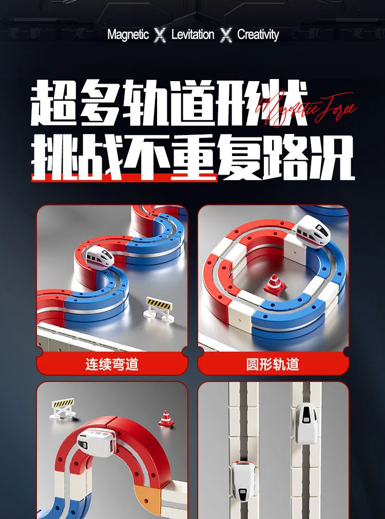 High-Speed Electric Train Set for Kids Magnetic Assembly DIY Educational Gravity-Defying Track Model Car Playset