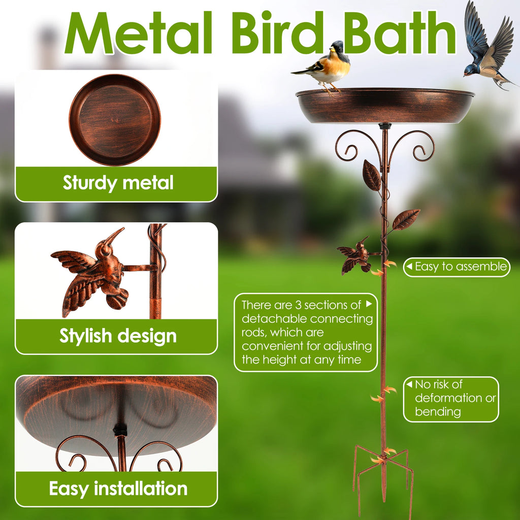 Bird feeder Parrot bird birdtub Iron Standing Bowl feeding watering supplies Outdoor Garden Patio Lawn decor bird accessories